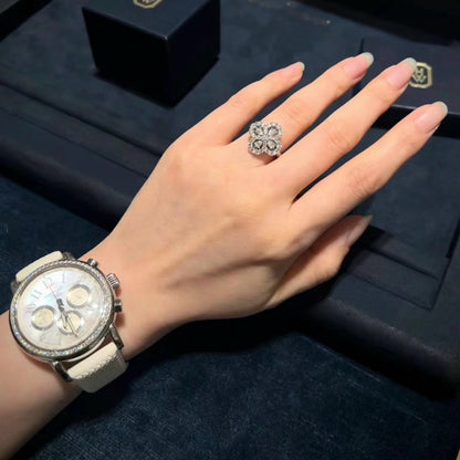 [baslovejewels]LOOP RING FULL MOTIF DIAMOND 16MM SILVE