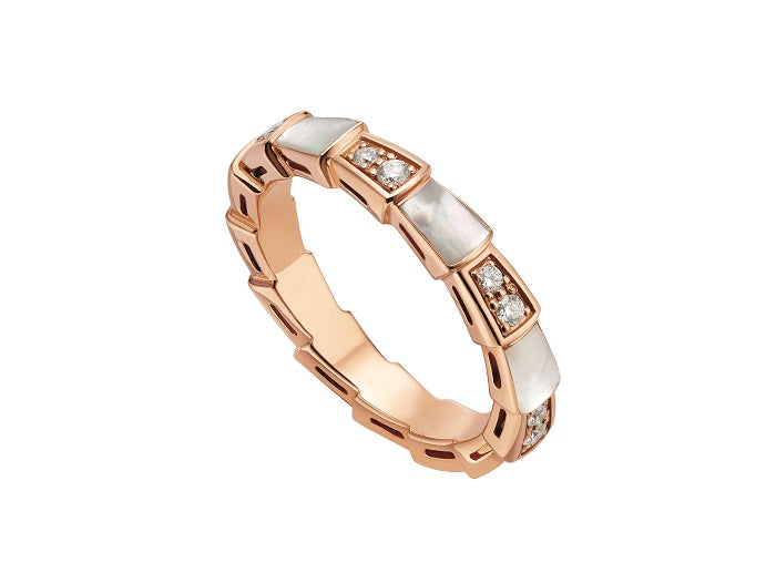 [baslovejewels]SERPENTI RING PINK GOLD DIAMOND MOP 3MM