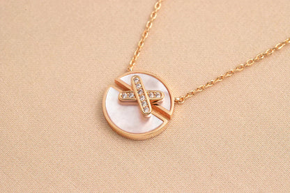 [baslovejewels]JEUX DE ROSE GOLD DIAMOND NECKLACE
