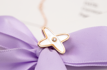 [baslovejewels]JEUX DE WHITE MOP PINK GOLD DIAMOND EARRINGS