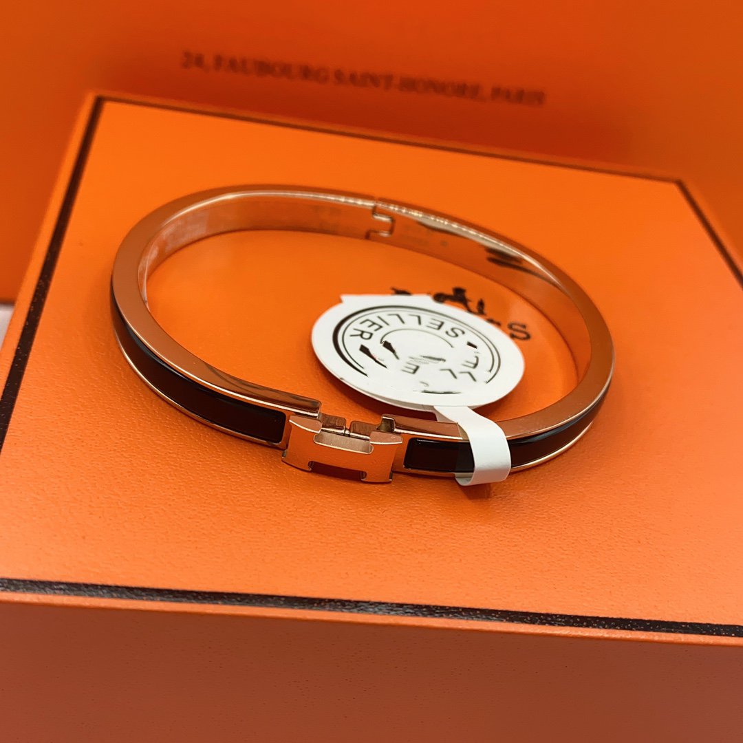 [baslovejewels]CLASSIC HM CLIC BLACK 8MM ENAMEL BRACELET