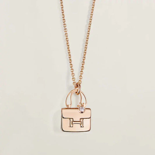 [baslovejewels]AMULETTE PEDANT ROSE GOLD NECKLACE