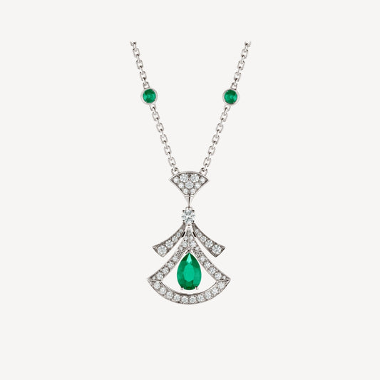 [baslovejewels]DREAM NECKLACE MALACHITE DIAMOND SILVER
