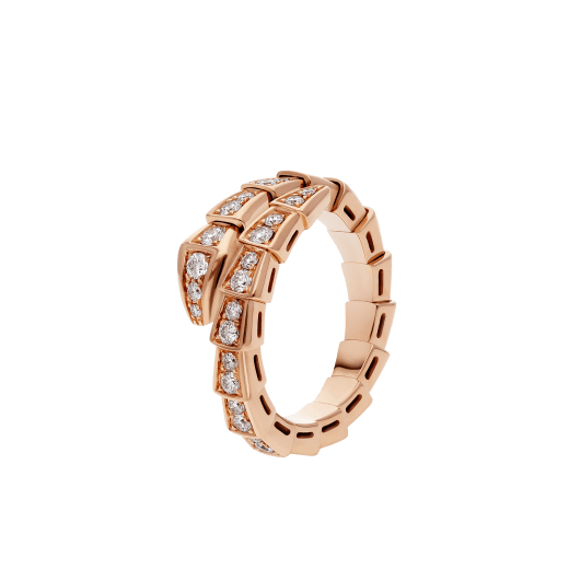 [baslovejewels]SERPENTI RING PINK GOLD DIAMOND PAVED 4MM