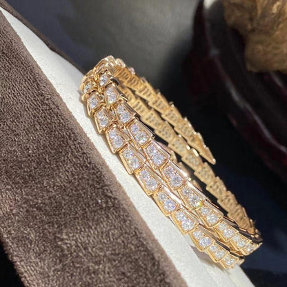 [baslovejewels]SERPENTI BRACELET GOLD DIAMOND DOUBLE ROW