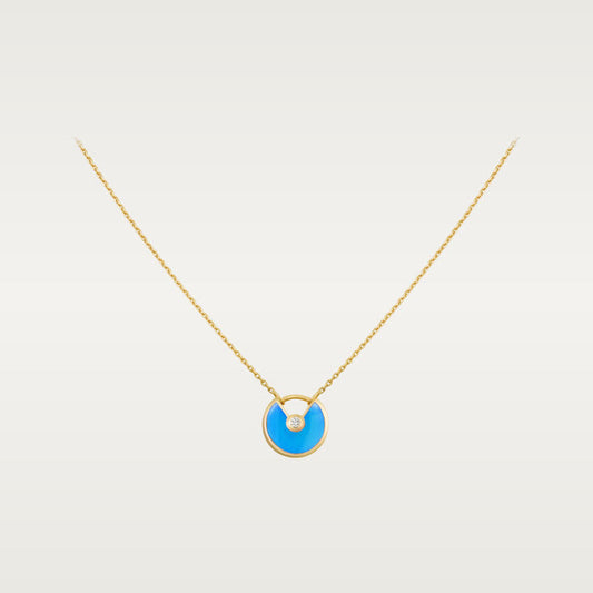 [baslovejewels]AMULETTE GOLD TURQUOISE NECKLACE