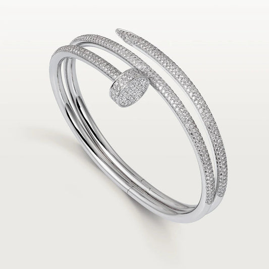 [baslovejewels]JUSTE BRACELET 3.5MM DOUBLE ROWS SILVER DIAMOND