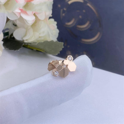 [baslovejewels]BEE LOVE PINK GOLD DIAMOND EARRINGS