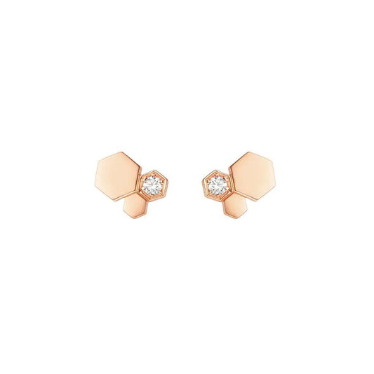 [baslovejewels]BEE LOVE PINK GOLD DIAMOND EARRINGS