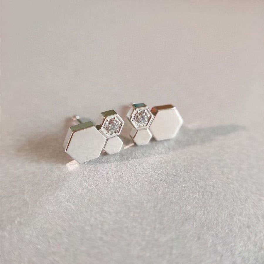 [baslovejewels]BEE LOVE SILVER DIAMOND EARRINGS