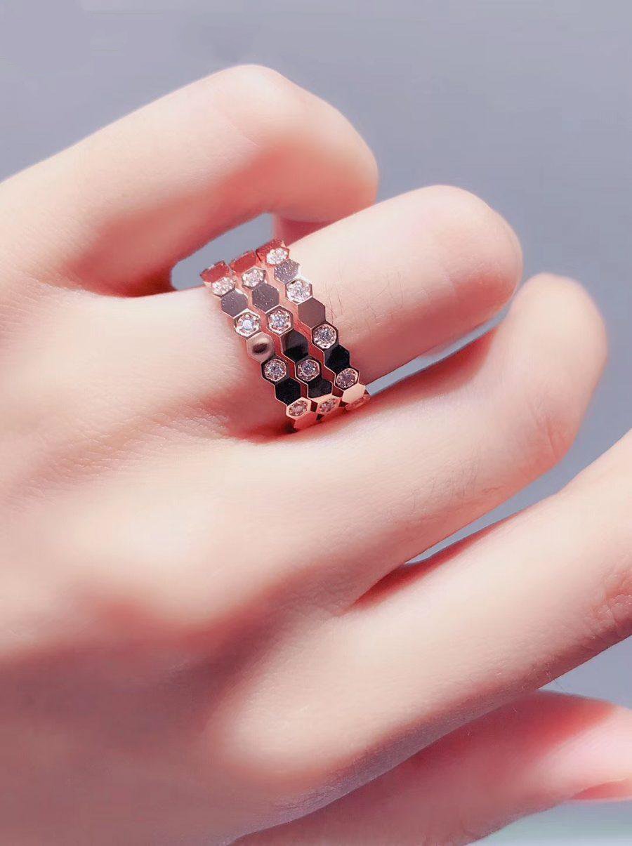 [baslovejewels]BEE LOVE RING PINK GOLD DIAMOND