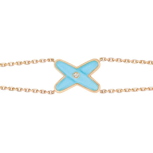 [baslovejewels]JEUX BRACELET TURQUOISE PINK GOLD 1 DIAMOND