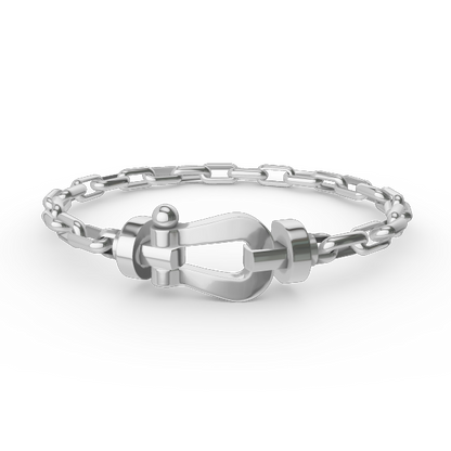 [baslovejewels]FORCE LARGE HORSESHOE CLASP  METAL BRACELET
