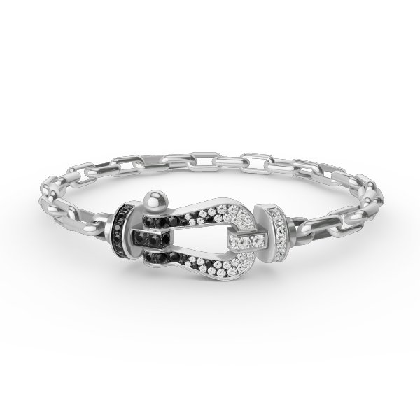 [baslovejewels]FORCE LARGE HORSESHOE CLASP  METAL BRACELET