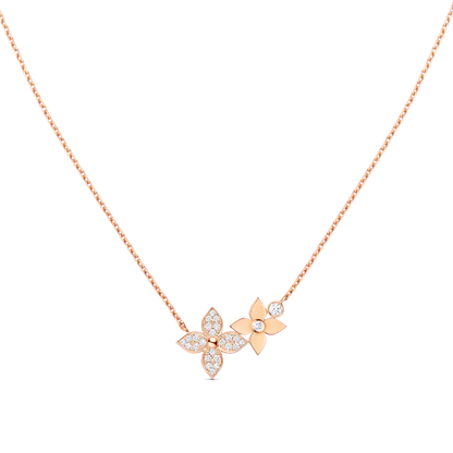 [baslovejewels]STAR BLOSSOM NECKLACE PINK GOLD DIAMONDS