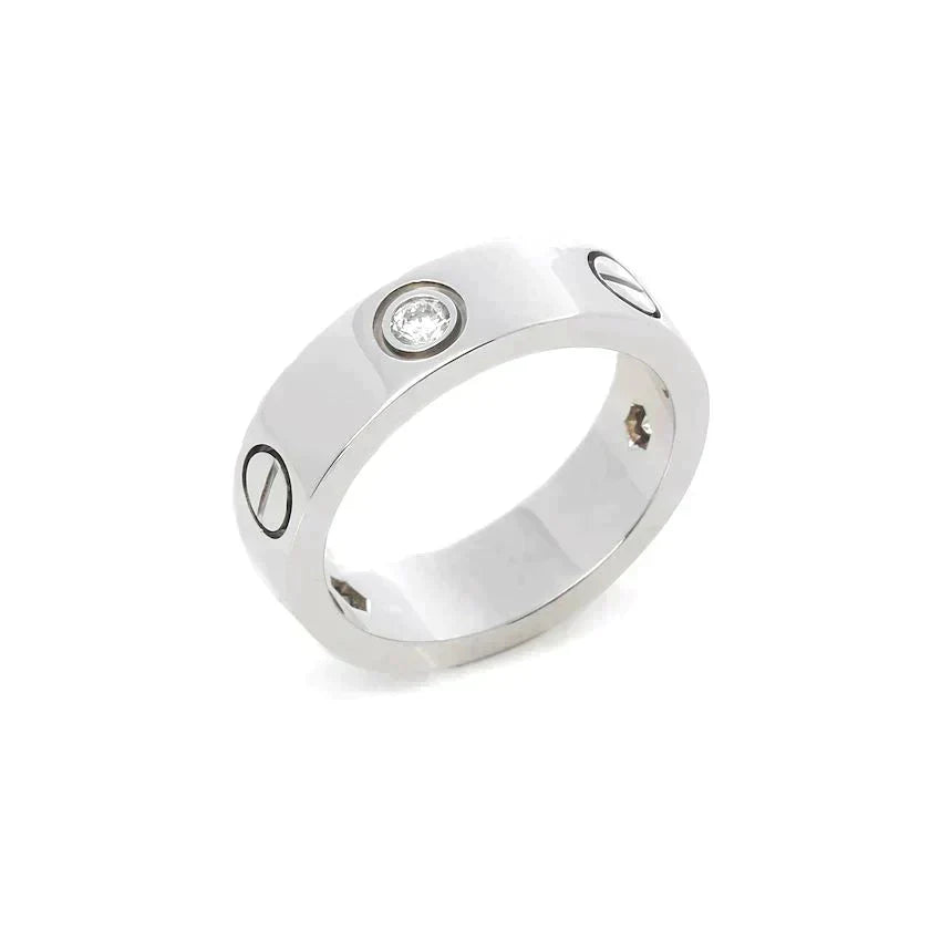 [baslovejewels]LOVE RING 5.5MM 3 DIAMONDS SILVER